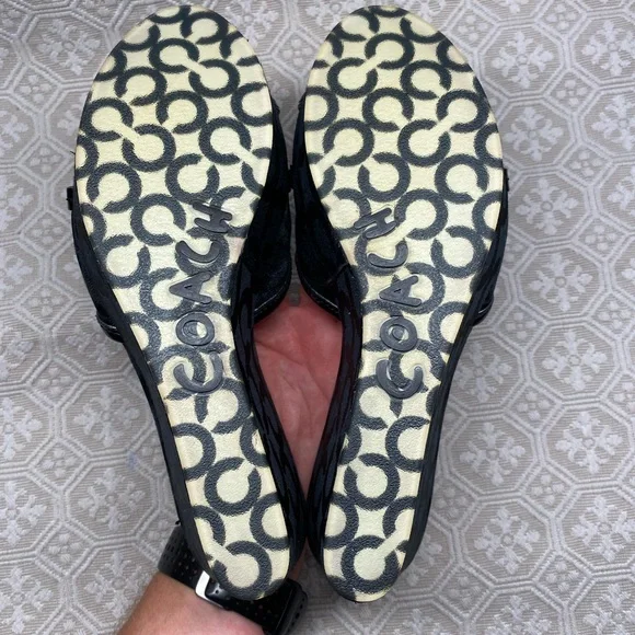 Coach Carissa Black Canvas Logo Wedges - Picture 7 of 9